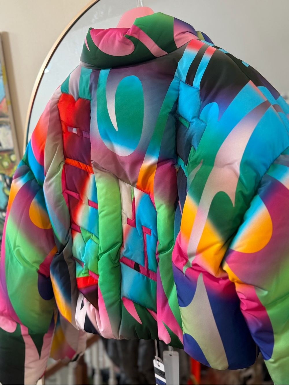 NWT Khrisjoy Joy Cropped Puffer Multi~Color Jacket ~ Size 1/M $1,570 MSRP - Picture 11 of 15